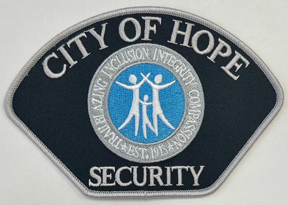 CITY OF HOPE SECURITY SHOULDER PATCH.